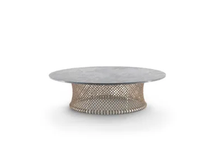 OASIS - Low stainless steel and PVC garden side table - Side table by Flexform