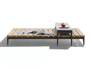 PICO OUTDOOR - Rectangular iroko coffee table - Side table by Flexform