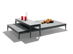 PICO OUTDOOR - Rectangular stone coffee table - Side table by Flexform