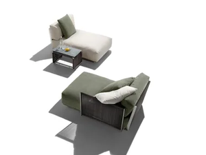 VULCANO OUTDOOR - Upholstered fabric Garden daybed - Sofa by Flexform