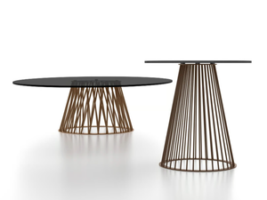 INTRIGO - Round coffee table with metal base - Side table by F.lli Orsenigo
