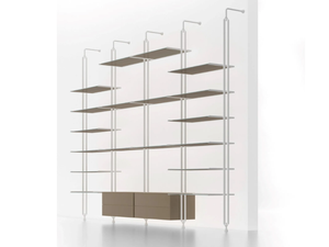 TANGRAM - Double-sided floor-ceiling mounted crystal bookcase - Cabinet by F.lli Orsenigo