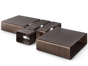 FOGLIO - Rectangular metal coffee table - Coffee table by Flou
