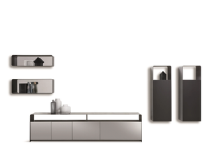 FOGLIO - Sectional metal storage wall - Cabinet by Flou