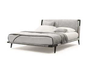 GAUDÍ - Double bed with upholstered headboard - Bed frame by Flou