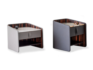 GENTLEMAN - Rectangular leather bedside table - Side table by Flou
