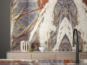 BLUE TEMPEST - Porcelain stoneware wall/floor tiles with marble effect - Wall tile-stone-brick by FMG