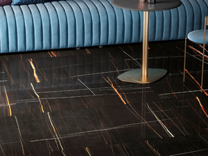 MARMI SAHARA NOIR - Indoor/outdoor porcelain stoneware wall/floor tiles with marble effect - Wall tile-stone-brick by FMG