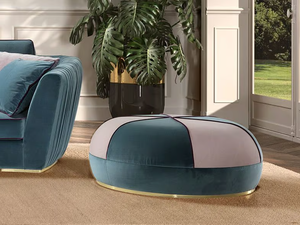 TREVI GLAM - Upholstered round fabric pouf - Pouf by Former In Italia