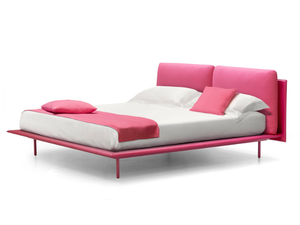 V251 - Leather double bed with upholstered headboard - Bed frame by formitalia luxury group