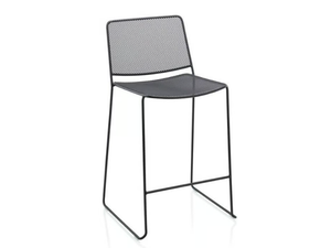 LINK OUTDOOR - High garden stool with back - Stool by Fornasarig