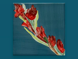 GLADIOLI - Handmade faïence wall tiles - Wall tile-stone-brick by FRANCESCO DE MAIO