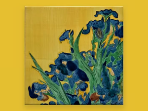 IRISES - Handmade faïence wall tiles - Wall tile-stone-brick by FRANCESCO DE MAIO