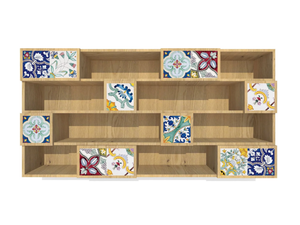 ROVERE MAIOLICATO - Wall-mounted faïence bookcase - Cabinet by FRANCESCO DE MAIO