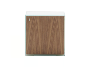LUX - Square wood and glass bedside table with built-in lights - Side table by Frauflex