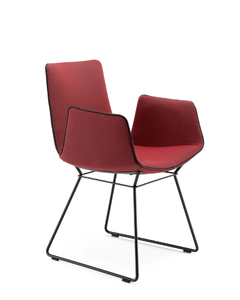 AMELIE ARMCHAIR - Sled base fabric chair with armrests - Chair by Freifrau