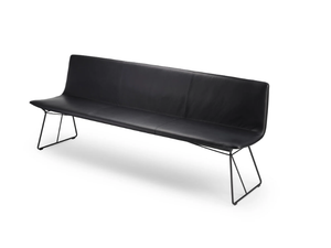 AMELIE BENCH - Leather bench with back - Bench by Freifrau
