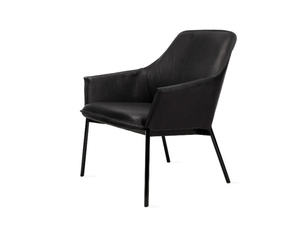 GRACE LOUNGE CHAIR LOW - Upholstered leather easy chair with armrests - Armchair by Freifrau