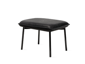 GRACE - Upholstered leather footstool - Pouf by Freifrau