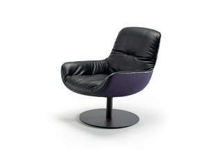 LEYA LOUNGE CHAIR - Leather armchair with armrests - Armchair by Freifrau
