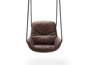 LEYA SWING SEAT - Swing leather armchair with armrests - Armchair by Freifrau