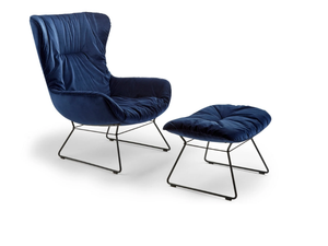 LEYA WINGBACK CHAIR - Sled base fabric armchair with armrests - Armchair by Freifrau