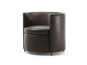 LOU - Leather armchair with armrests - Armchair by Frigerio
