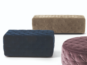 MILLER - Tufted rectangular fabric pouf - Pouf by Frigerio