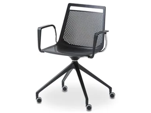 AKAMI UR BR - Swivel chair with castors with armrests - Office Chair by GABER