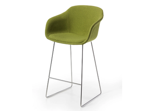 DAME - High upholstered stool with armrests - Stool by GABER