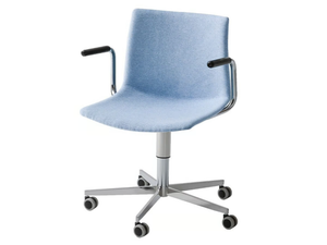 KANVAS T5R BR FRONT - Height-adjustable upholstered office chair with armrests - Chair by GABER