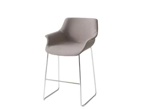 MORE IST 66 - Sled base upholstered stool with armrests - Stool by GABER