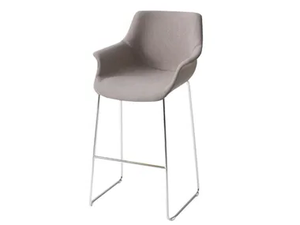 MORE IST 76 - Sled base upholstered stool with armrests - Stool by GABER