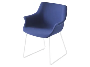 MORE IST - Sled base upholstered chair with armrests - Chair by GABER