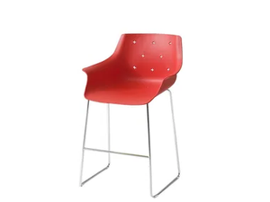 MORE ST 66 - Sled base high stool with armrests - Stool by GABER