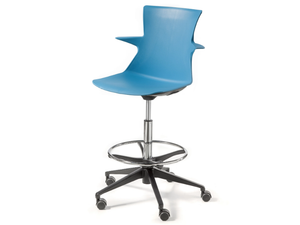 Tema HS O5R - Technopolymer stool with castors height-adjustable - Stool by GABER