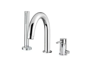 TOKYO - Deck mounted 3 hole steel bathtub tap with hand shower - Tap by Gaia Mobili