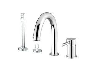 TOKYO - Deck mounted 4 hole single handle steel bathtub tap - Tap by Gaia Mobili