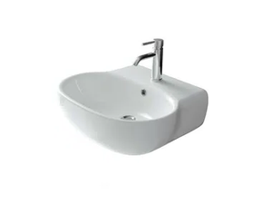 ERGO - 55 CM - Wall-mounted ceramic washbasin - Washbasin by GALASSIA