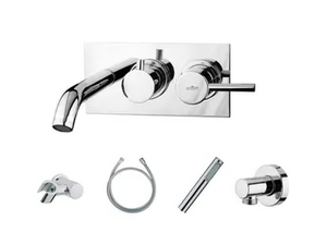 MEG11 5447 - Wall-mounted bathtub mixer with hand shower - Tap by GALASSIA