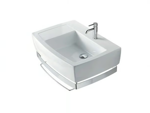 SA.02 70 DX - Rectangular ceramic washbasin with towel rail - Washbasin by GALASSIA