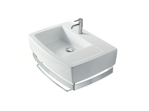 SA.02 70 SX - Rectangular ceramic washbasin with towel rail - Washbasin by GALASSIA