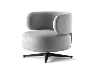 AKIKO LOUNGE - Swivel armchair with removable cover - Armchair by Gallotti&Radice