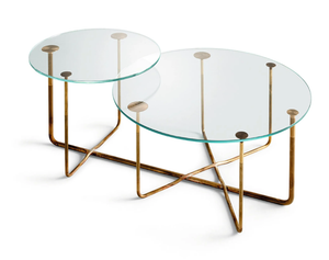 CONNECTION - Round crystal coffee table - Coffee table by Gallotti&Radice