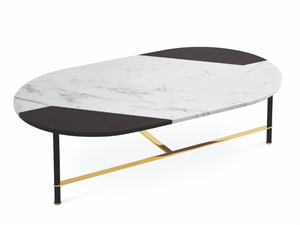 COOKIES - Low oval marble coffee table - Coffee table by Gallotti&Radice