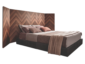 EVE - Walnut double bed with high headboard - Bed frame by Gallotti&Radice