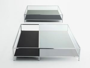 FARADAY - Low Glass and Stainless Steel coffee table - Coffee table by Gallotti&Radice