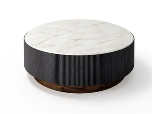 NORI - Low round solid wood coffee table - Coffee table by Gallotti&Radice