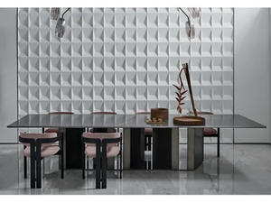 PLATIUM SYSTEM - Rectangular wood and glass table - Table by Gallotti&Radice