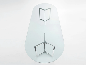 RAJ LIGHT - Oval Glass and Stainless Steel living room table - Table by Gallotti&Radice